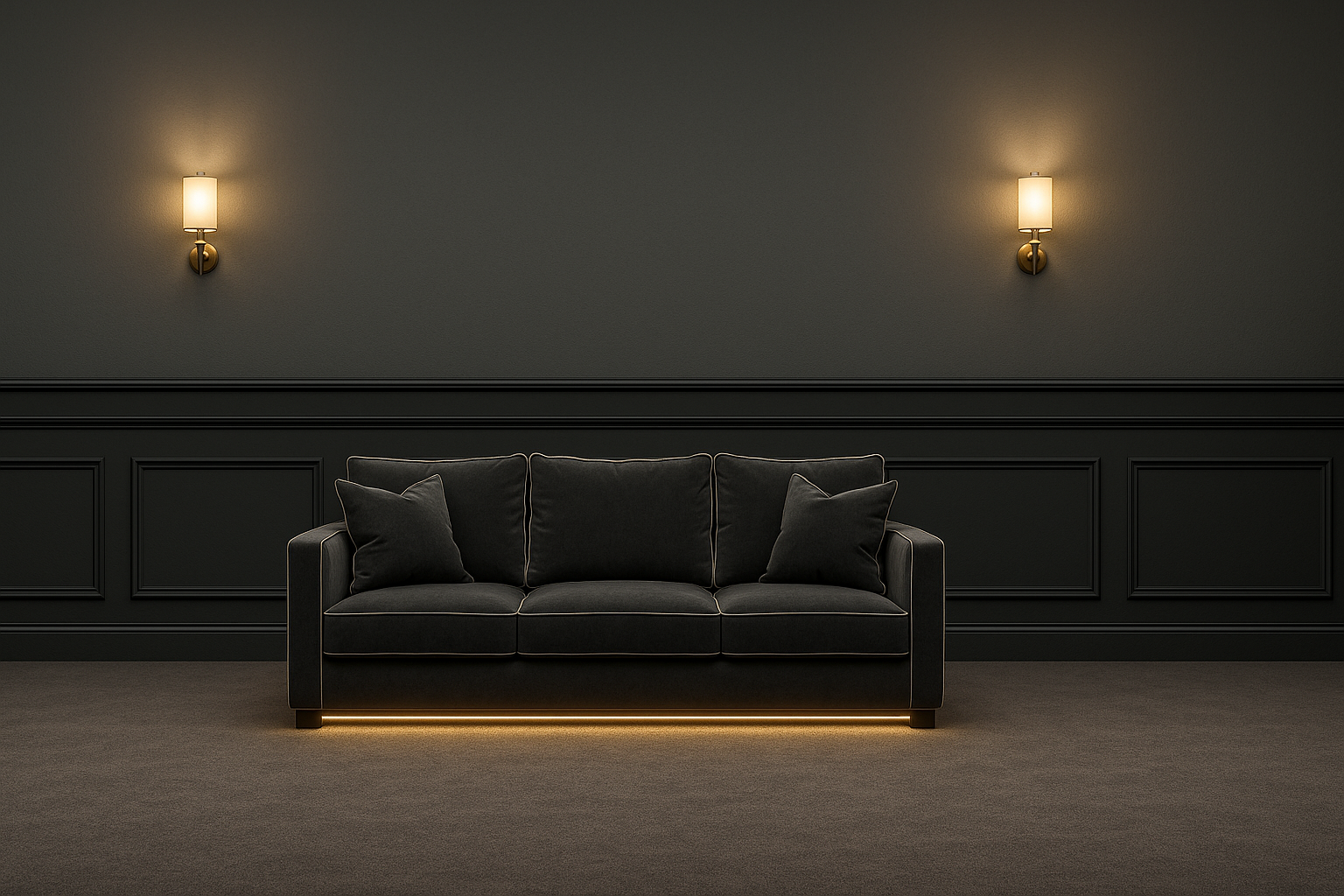 Cinema sofa with LED lights