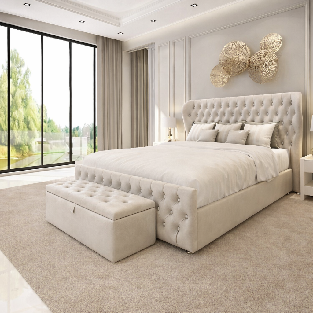 Ashley Chesterfield Wingback Bed