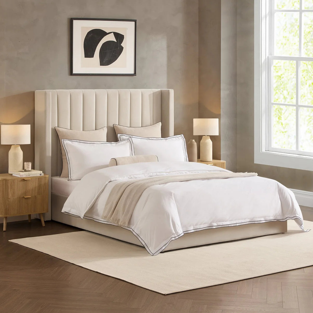 Monica Ottoman Wingback Bed