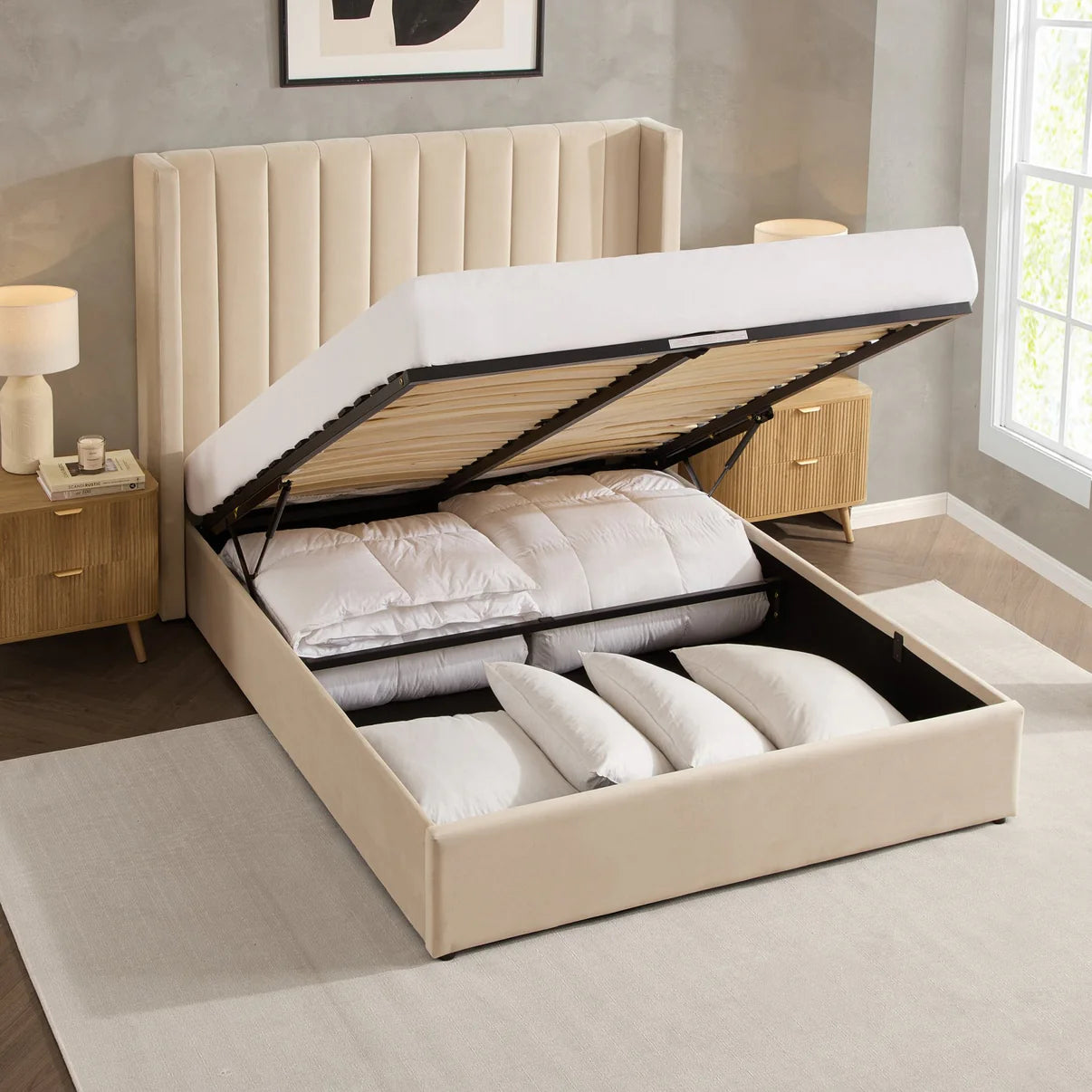 Monica Ottoman Wingback Bed